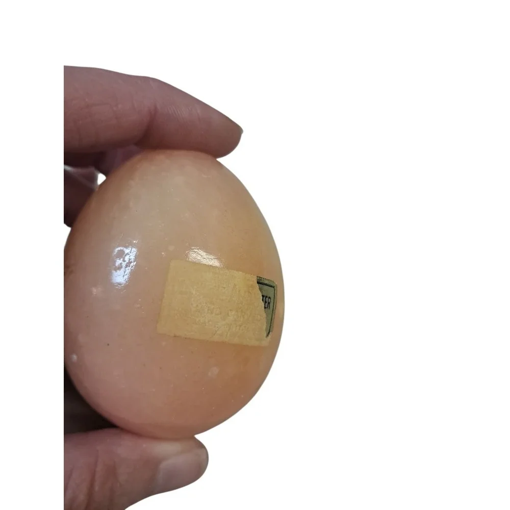 Vintage Decorative Alabaster Egg Made‎ In Italy Pink With Flowers
